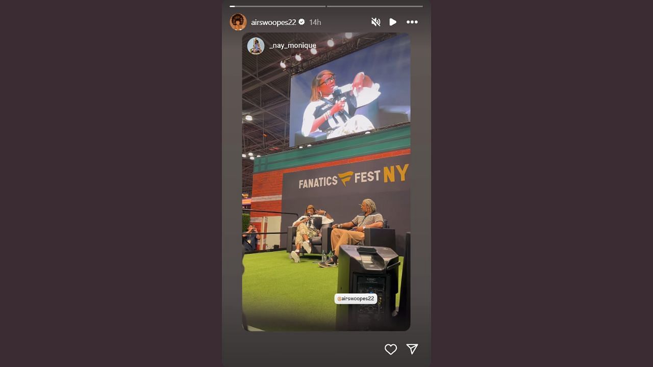 Sheryl Swoopes shares a snippet from an interview at the Fanatics Fest NYC. (Credits: @airswoopes22/Instagram)